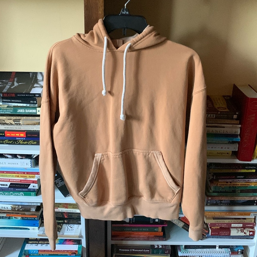 Khaki/Light Orange colored Hoodie